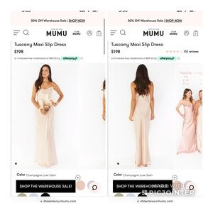 Show me your mumu champagne dress